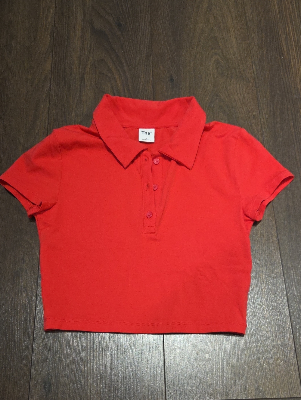 TNA Cropped Polo Shirt Top Cute